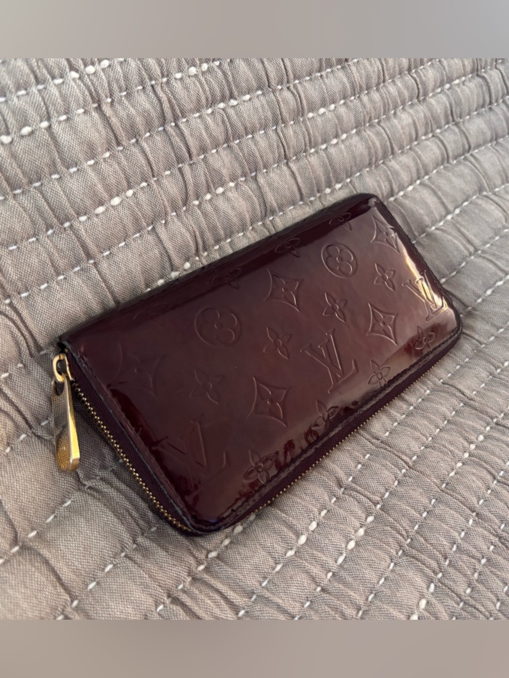 Louis Vuitton Vernis Patent Zippy Wallet - Amarante